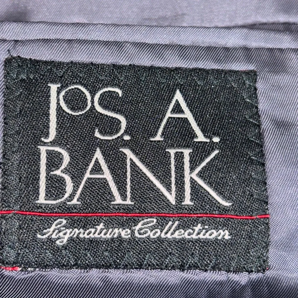 Jos. A. Bank Signature Collection Mens 44R Wool Blazer Blue Gray Houndstooth